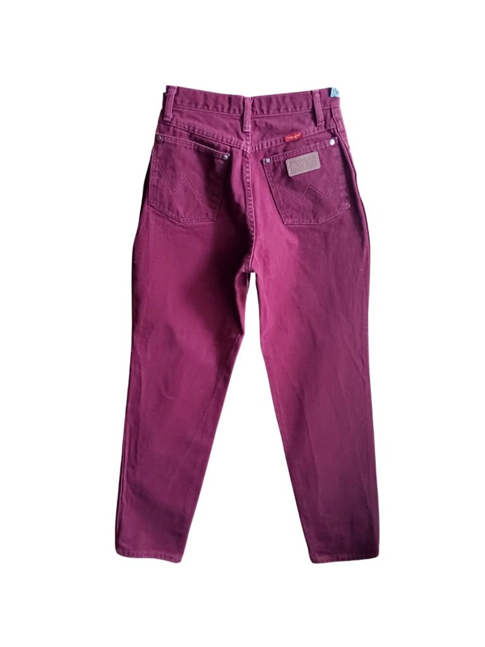 True Vintage Cowgirl Jeans 7/8x34 Wrangler High-Waisted Burgundy USA 1980's